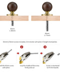 The Real Deal Natural Walnut And Antique Brass Cabinet Knobs Six Pack Hella Sturdy Round Ball Handles For Kitchen Drawers Swingin Smooth Daily Easy Peasy Install For Home Renovations with 35mm and 45mm screws.