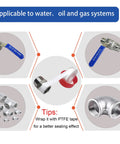 POTONZ 1/4-in stainless steel male-to-male NPT hex nipples (pack of 2) with PTFE tape