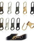 10 Piece Zipper Pull Tab Replacement Kit With Detachable Metal Pulls For Universal Fit On Jackets Pants Coats Shoes Backpacks Luggage And More In A 5 Color Mixed Set Black Silver Gun Black Light Gold Antique Bronze