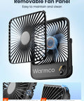 Removable panel of 10000mAh Portable Travel Fan 7 Inch All Day Battery Life Up To 24 Hours Ultra Thin Quiet Rechargeable Desk Fan