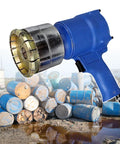 Niakaidd 200L Pneumatic Oil Drum Pressure Cap Sealer Crimping Tool close-up showing air powered barrel capping machine with metal and blue handle.