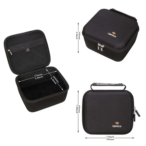 Grab And Go Travel Case Built Different For Voolls Mini Projector, 6.8" x 7.6", heavy duty material with smooth dual zippers.