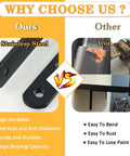 Comparison of Heavy Duty L Shelf Brackets 5 By 3 Inch Badass Matte Black Floating Wall Mount Kit stainless steel vs iron durability.