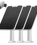 3-pack 4W Solar Panel Charger For Outdoor Security Camera No Battery Or Power Brick Needed IP65 Weatherproof With Wall Mount White