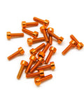 20Pcs M3x10mm Socket Head Cap Screws In 6063 Aluminum With Anodized Orange Finish Beefy Hex Socket Hardware for RC Cars Drones 3D Printer Projects