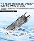 Dope Carbon Fiber Look Handbrake Cover For Cars With Self Adhesive Grip Wear Resistant ABS Anti Scratch Protection Universal Black Parking Brake Handle Sleeve 5.1 By 1.29 By 0.98 Inches shown in water highlighting water resistance.