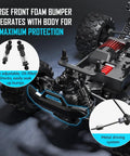 2 In 1 RC Cyber Monster Truck And Drift Car For Adults 1 18 Scale 4WD with foam bumper and metal driving system close-up