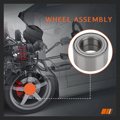 DRIVESTAR 510060 front wheel hub bearing; close-up of metal cylindrical bearing.