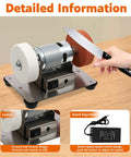 Compact Mini Bench Grinder With An All Brass Brushless Motor And Rock Solid Steel Frame, Heavy Duty Benchtop Belt Sander And Polisher designed for knife sharpening.
