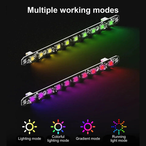 Two Pack 5V 270mm LED Light Strip For 3D Printers Colorful Beads PCB Light Bar Replacement Lamp in multiple modes