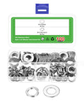 M10 Stainless Steel Split Lock Washer And Flat Washer Kit 100 Pcs 304 Grade Rust Resistant 50 Split Lock Washers And 50 Flat Washers For Auto Machinery And DIY Projects, case view