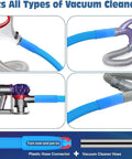 All In One Dryer Vent Cleaning Kit With Flexible Lint Vacuum Attachment for Most Vacuums, blue hose connections