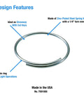 One Inch Diameter Giveaway Key Ring Pack Of 1000 In Silver Finish Zinc Plated Steel Spring Wire With A One Quarter Turn Overlap close-up view