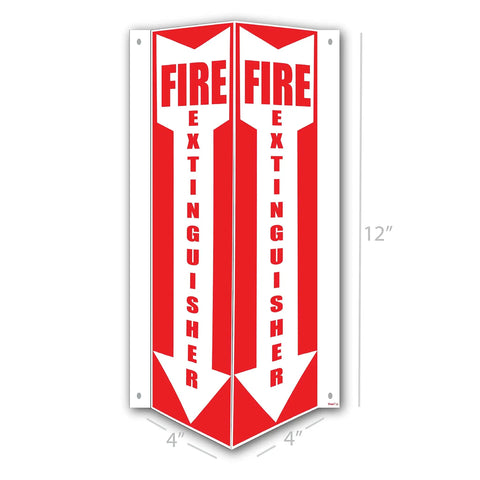 3D Fire Extinguisher Sign With 12 By 4 By 4 Inch Projection, Wall Mount, Pre Drilled For Easy Install, PVC Safety Sign For Office And Warehouse, OSHA Compliant High Visibility Fire Safety Sign