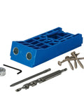 Beefy Heavy Duty Pocket Hole Jig HD with steel enforced drill guides, compatible with K5 K4 K3 jigs, screws, drill bits, and wrench