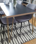 Dining table with 28 Inch Hairpin Legs Set Of 4 For Industrial Metal Coffee Tables And End Tables Tall Iron Furniture Legs Mid Century Modern Style Heavy Duty Gold Finish