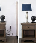 Hide Bulky Cords With A Flat Outlet Concealer And 3 Foot Extension Cord Kit used behind nightstand for discreet cord management in small spots