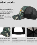 Everyday Camouflage Trucker Cap For Men, Dope Yet Practical Athletic Hat, side view showing breathable mesh and camo print.