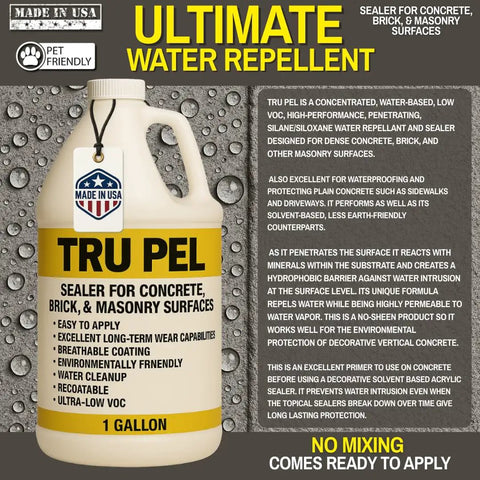 No Sweat Concrete Water Repellent Sealer Uses Silane Siloxane Formula To Shield Brick And Masonry From Moisture While Keeping It Dry Without The Hassle Ready To Roll In 5 Gallon Barrel in 1 gallon container.
