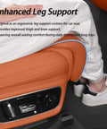 Ultimate Car Seat Leg Extender Cushion For Mini Cooper Se Convertible Jcw Electric Drives shows ergonomic orange cushion improving leg support.