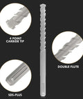 MACXCOIP SDS-Plus rotary hammer drill bit set, 12-piece, 1/8 in masonry bits with carbide tips