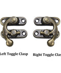 Antique Bronze Mini Swing Arm Latch Set With Old School Vintage Toggle Clasp Lock Catch Hasps 32x27mm two sets