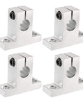 Four Piece SK10 Aluminum Linear Motion Rail Clamps Rod Guides For 10mm Shafts With 5.5mm Mount Holes, corrosion-resistant aluminum.