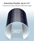 2 Pack 200W Flexible Mono Solar Panel Set With ETFE Coating IP68 Waterproof Lightweight Fiberglass Backed bent 360 degrees