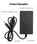 Plug And Play 12V 2.5A Universal Power Adapter 100-240V To DC 12V 30W Charger with cable and plug, fireproof case, magnetic ring