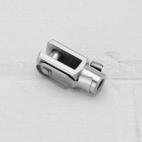 2 Pack Air Cylinder Clevis End Connector M8x1.25 Thread 42mm Length Fork End Yoke Joint With Spring Pin, Steel Zinc Plated, Heavy Duty Clevis Link For Electronic Automatic Equipment And Industrial Machinery Setup on white background