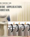 High Performance Real Smooth Glide Felt Tape Two Roll Brown Self Adhesive Low Friction Drawer Slide Strips Zero Drama Cabinet Protection Squeak Protector with curtain rings on a rod.