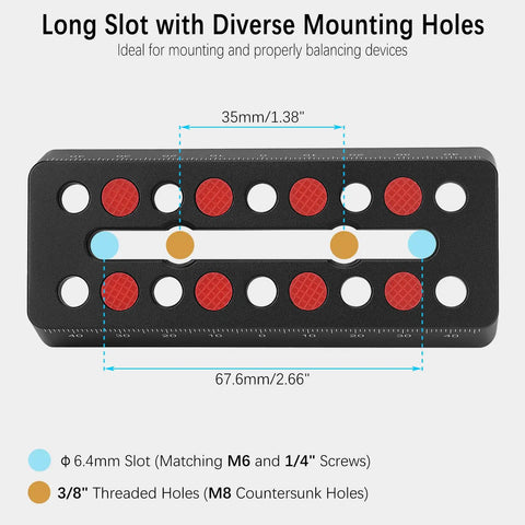 Dovetail Telescope Rail Plate 100mm Length With Long Slot For Flexible Mounting M6 And One Quarter Inch Screws And Three Eighths Inch Screws