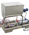 Heavy Duty Kickass Dual Nozzle Paste Filling Mixer With Auto Stirring 80 Liter Hopper And Pneumatic Trigger Switch for creams and industrial oils.