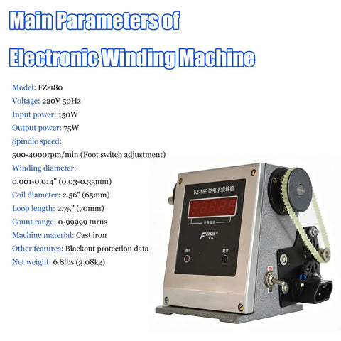 Pedal Type Electronic Winding Machine 220V 500-4000 RPM Foot Switch Coil Winder with parameters display