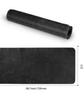 Top Grain Leather Extended Mouse Pad For Office And Gaming Large Desk Mat With Slick Writing Surface Non Slip Base shown unrolled