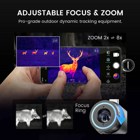 Ultra Clear Thermal Monocular For USB C Phones And Tablets, Night Vision Infrared Camera For iPhone iPad And Android in use.