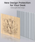Aluminum honeycomb laser bed panel, 400×400mm/400×300mm, shown with wooden engraving sample