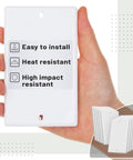 Hand holding one of Pack Of Ten 1 Gang Wall Plate Covers That Look Slick Durable Shatterproof Outlet Covers For Easy Install Heat And Fade Resistant