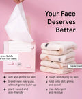 Ultra Soft Disposable Face Towels For Travel Essentials On The Go Extra Large Wipes For Cleanse And Makeup Removal Highly Absorbent And Lint Free Vegan Facial Tissues 60 Count next to regular towels.
