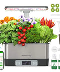 8 Pod Smart Indoor Hydroponics Growing System Kit With WiFi App Control LED Grow Light Stainless Steel Herb Planter For Lettuce
