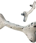 6 Inch Dog Bone Style Cast Iron Door Pull For Barn Doors Gates Cabinets And Drawers, Heavy Rustic Black White Finish