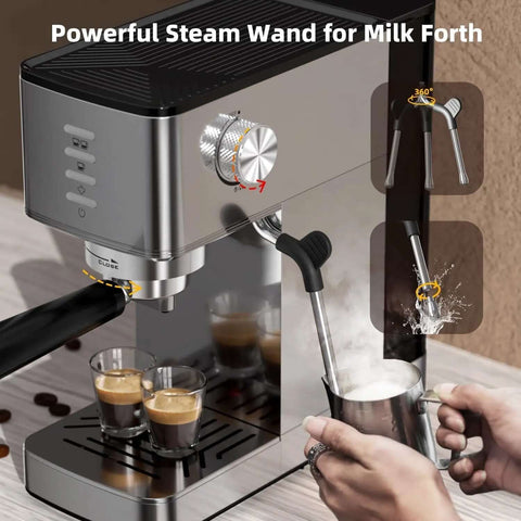 20 Bar Espresso Machine With Rapid Cold Brew Hot And Iced Coffee Maker Built In Steam Wand Touch Screen 37 Oz Water Tank