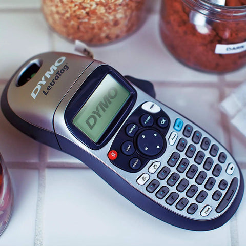 Rock Solid Compact Handheld Label Printer Featuring Bold Fonts And Live Graphical Display for organizing jars and containers.