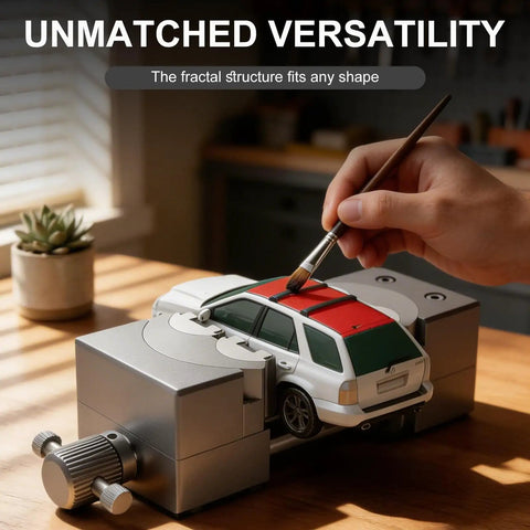 Workhorse 2.44 Inch Drill Press Vise For Small Parts Self Adjusting Fractal Design Made From Aerospace Grade Aluminum CNC Machined Precision For DIY Jewelry Model Making And Repair Holds Shapes Steady During Drilling And Sanding, clamping model car
