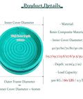 Invisible Composite Manhole Cover 16 to 39 Inch Round Green Septic Tank Lid, resin material, load capacity 661 lbs
