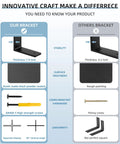 Comparison of Six By Four Inch L Shaped Shelf Brackets Heavy Duty Die Cast Alloy Metal and other bracket; features thickness, finish, hardware.
