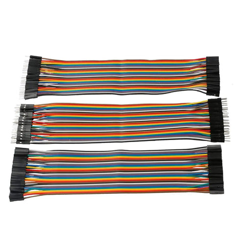 120 Pcs Breadboard Jumper Wires Set 20cm Length 2.54mm Dupont Cables Assorted Kit With 40 Pin Female To Female 40 Pin Male To Female