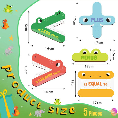 Five Animal Math Magnets For Classroom Teaching Kit Kid Friendly With Greater Than Less Than Plus Minus And Equal To Signs