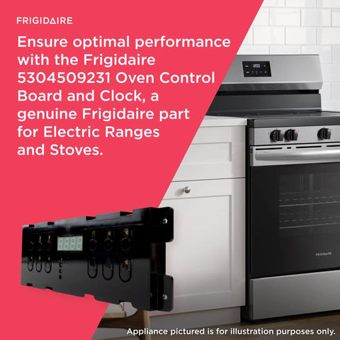 Beefed Up Oven Control Board And Clock Model 5304509231 For Electric Ranges And Stoves Black Finish illustration
