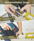 Pro Grade Door Hinge Mortise Jig Kit With Self Centering Drill Bits No Hammer Needed in use on door edge setup